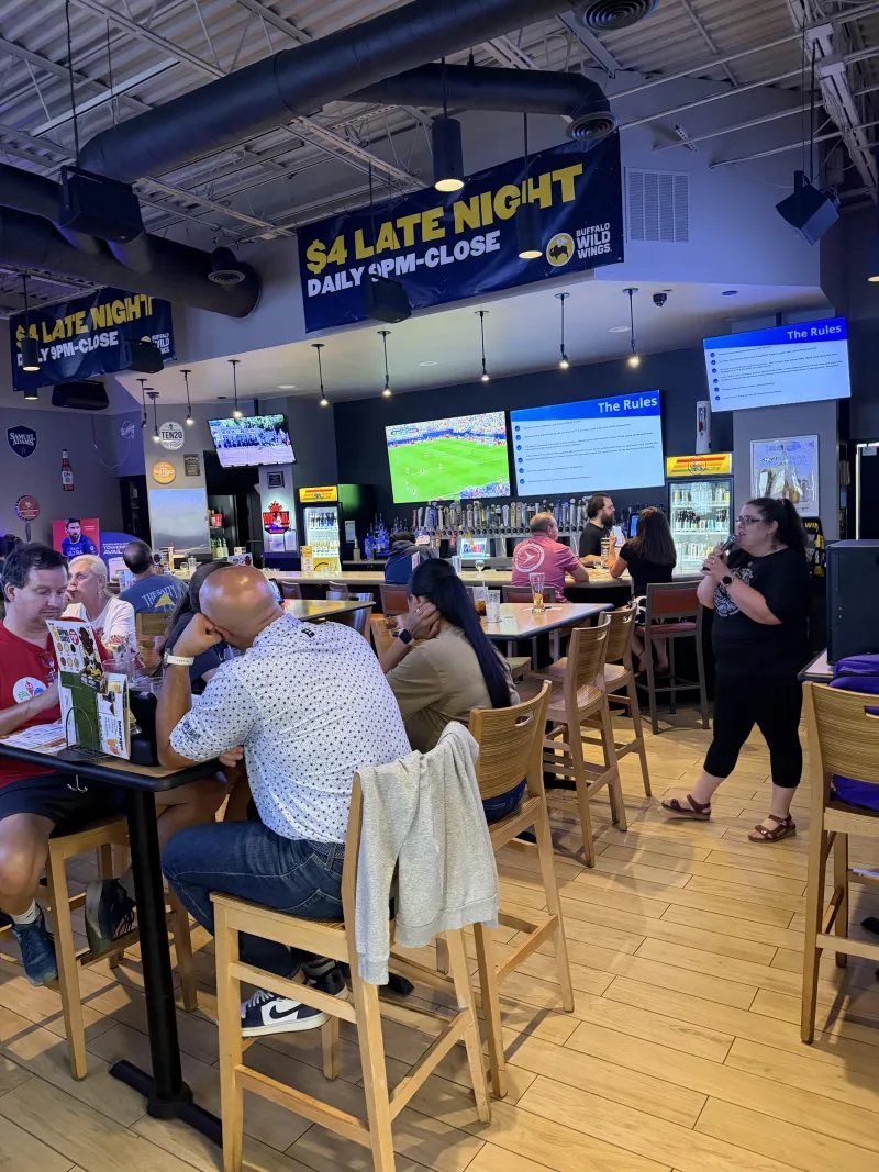 Winner celebrating at Music Bingo